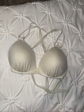 Women’s Cream Push-Up swim top with Strappy Back